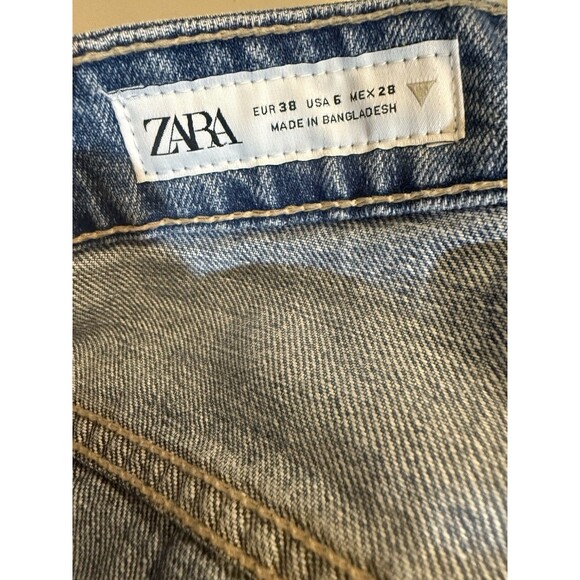 ZARA Womens Wide Leg Jeans Blue Denim Size US 6 EUR 38 New Without Tag - Picture 6 of 8